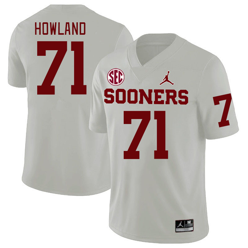 #71 Logan Howland Oklahoma Sooners 2024 SEC Conference College Football Jerseys-White